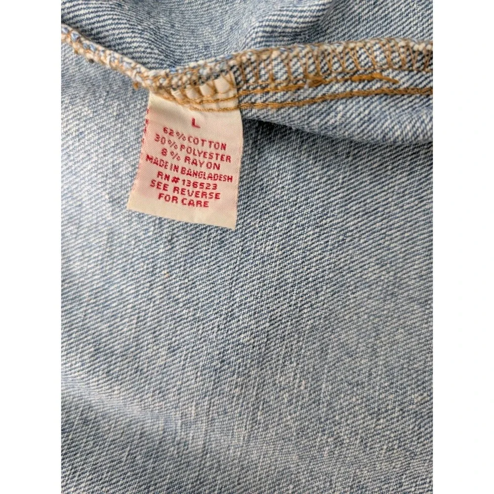 Light Wash Distressed Denim Jean Jacket Men's Size L Grunge Indie Sleeze Western